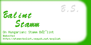 balint stamm business card